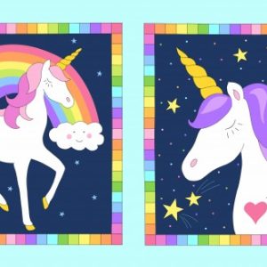 Believe Unicorn Panel Navy