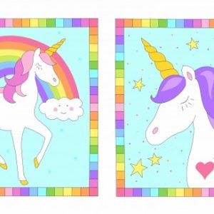 Believe Unicorn Panel Teal