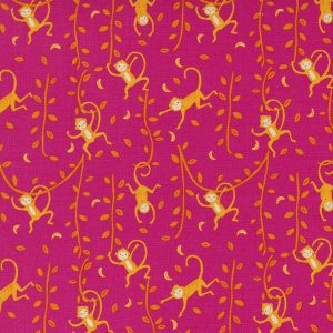 Jungle Paradise Pink Monkey - 2 HALF METRES LEFT!!