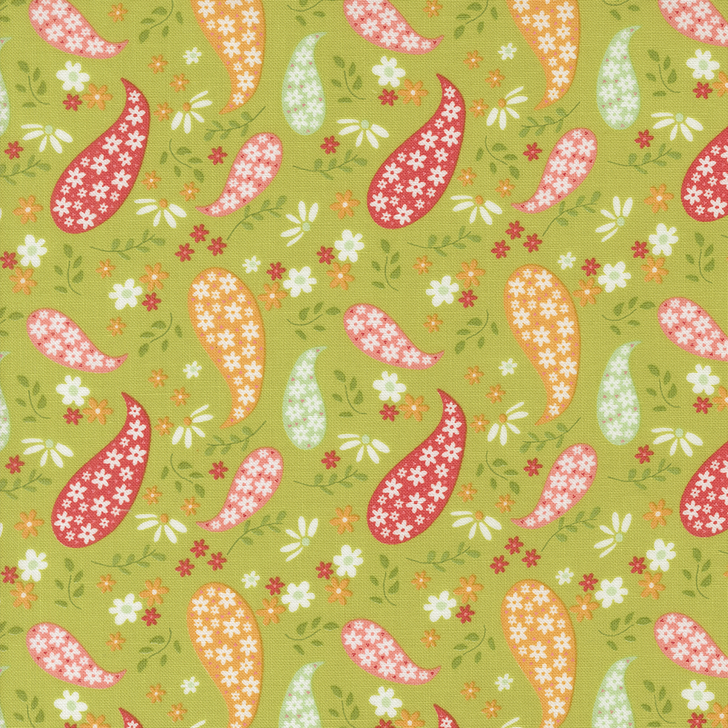 Raspberry Summer Paisley Lime