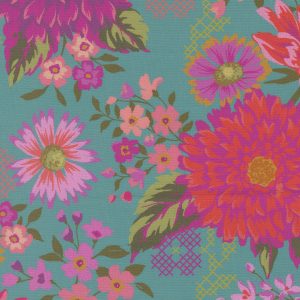 Parlor Green Pink Fab Floral