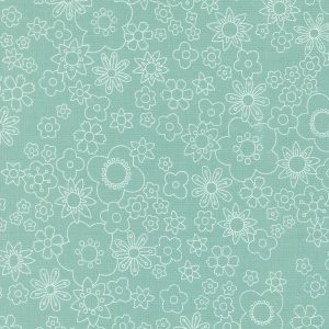 Happy Daze Aqua Floral Solid